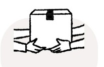荷物を手渡すイラスト