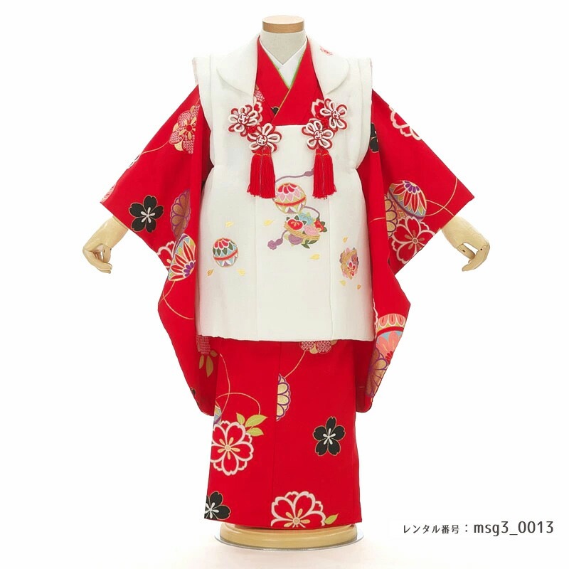 七五三 レトロ寄りのレトロモダン ３歳女の子 被布 和がまま（わがまま）