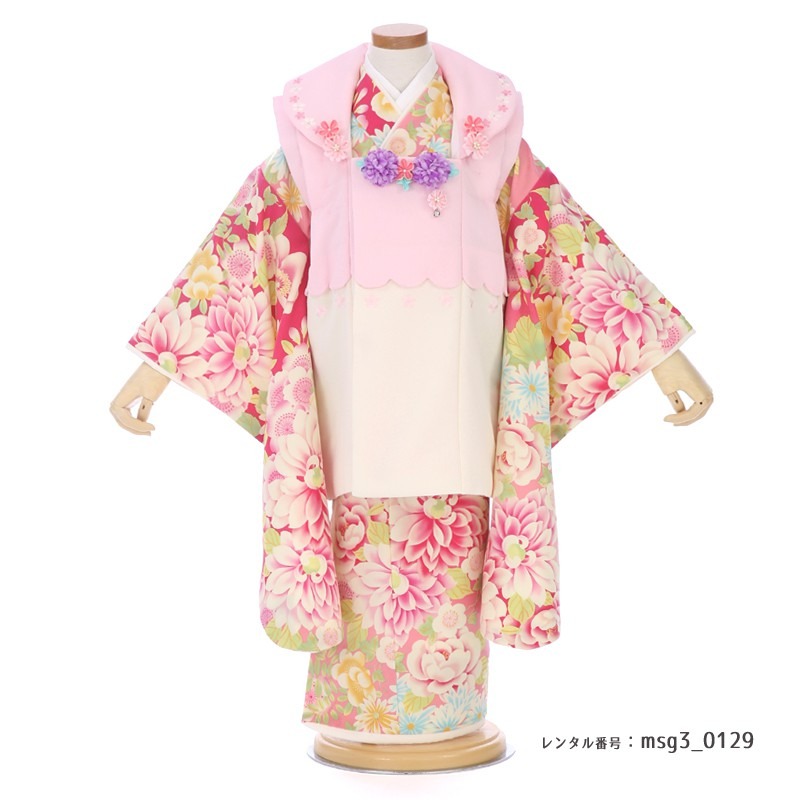 七五三 くすみパステル ３歳女の子 被布 乙葉（おとは）