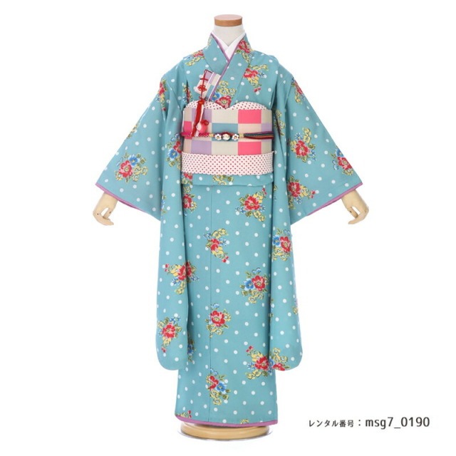 七五三 レトロ寄りのレトロモダン ７歳女の子 着物 PetitPri（ぷちぷり）