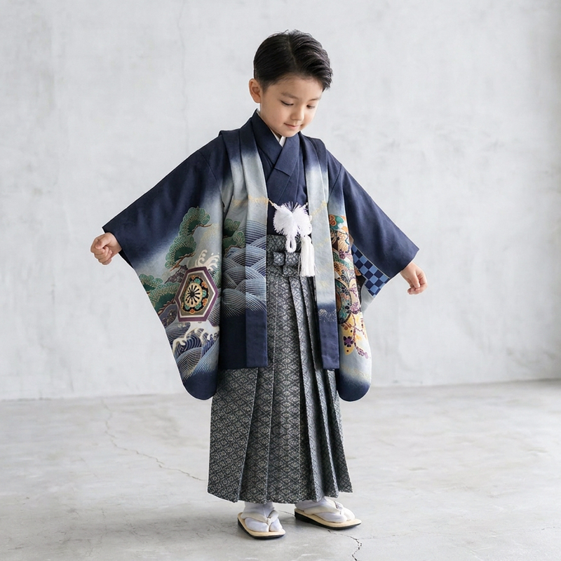 七五三着物5歳男の子画像