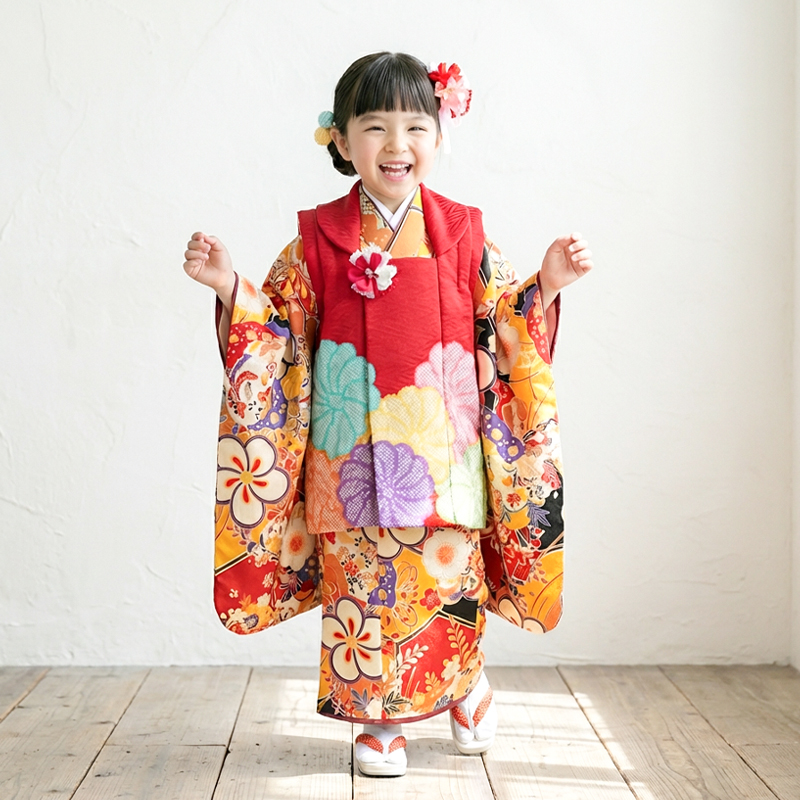 七五三着物3歳女の子画像