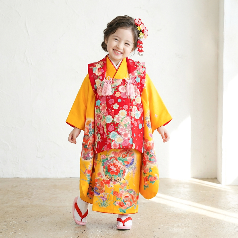 七五三着物3歳女の子画像