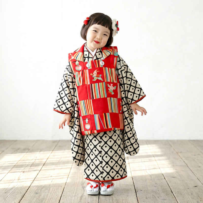 七五三着物3歳女の子画像