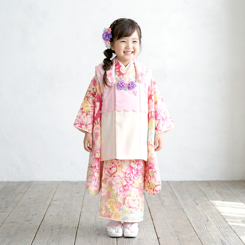 七五三着物3歳女の子画像