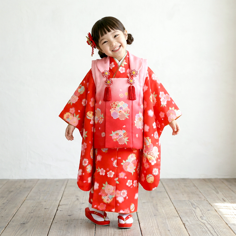 七五三着物3歳女の子画像
