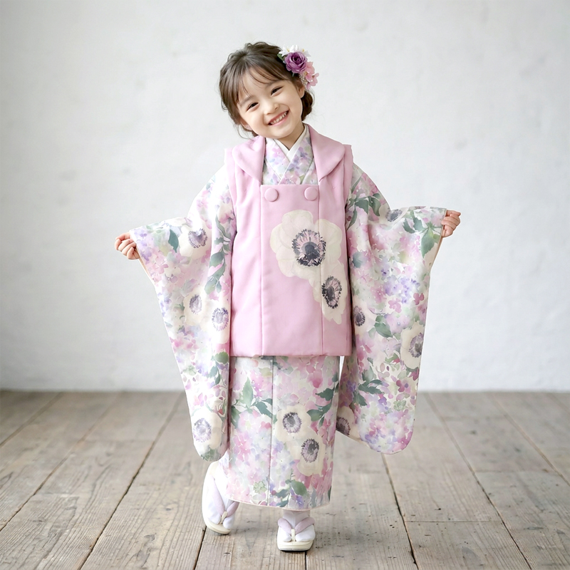 七五三着物3歳女の子画像