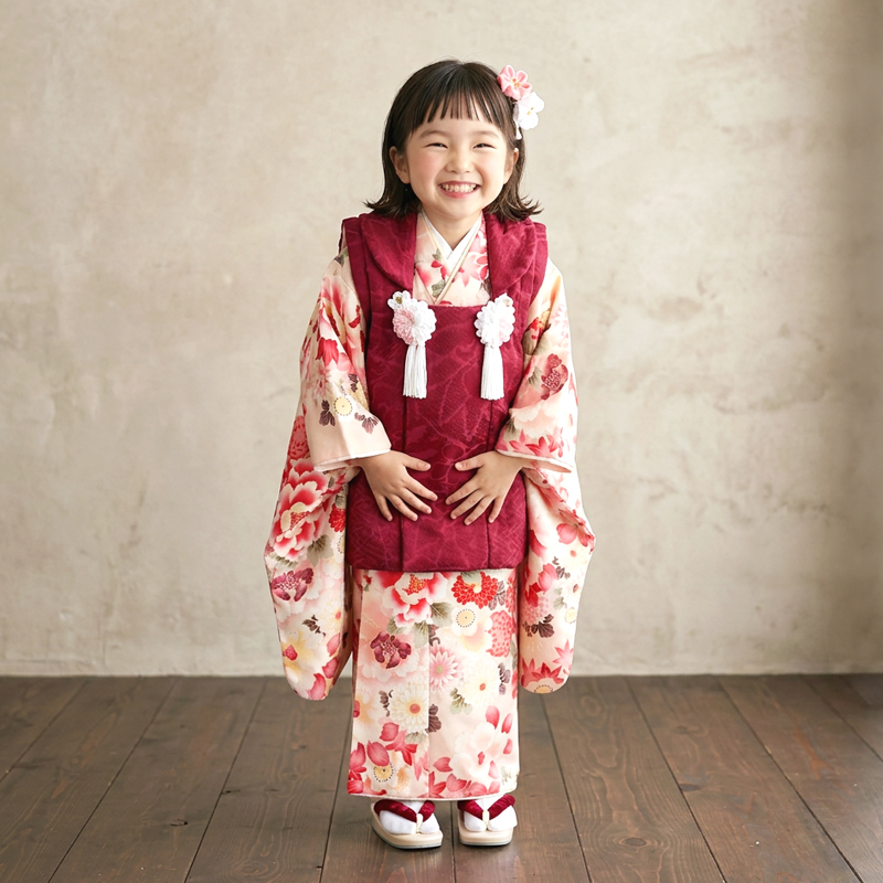 七五三着物3歳女の子画像